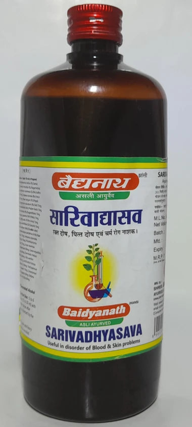 Baidyanath Sarivadyasava โ Ayurvedic Tonic for Blood Purification, Skin Disorders & Pimples (450 ml)