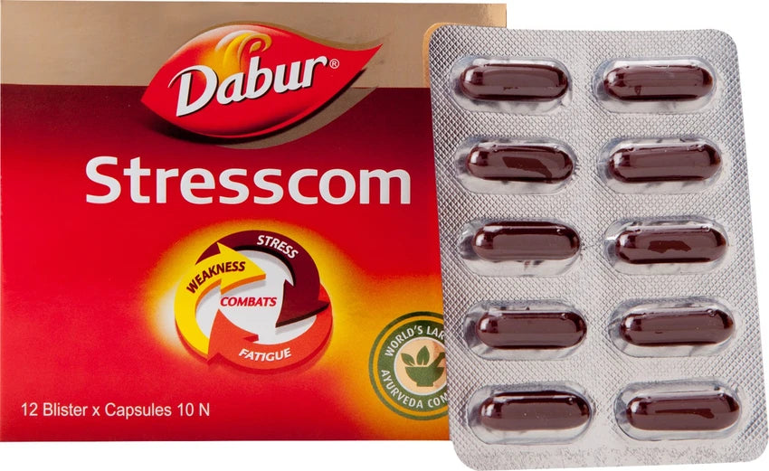 Himalaya Stresscom Capsules – Ayurvedic Stress Relief &amp; Energy Booster (60 Capsules)