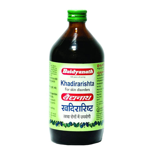 Baidyanath Khadirarishta 450 ml – Ayurvedic Tonic for Skin Disorders, Pimples &amp; Blood Purification