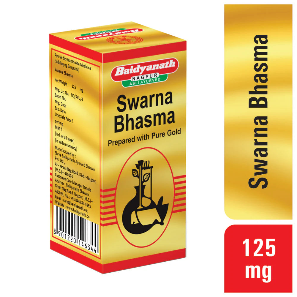 Baidyanath Swarna Bhasma 125 mg – Ayurvedic Gold Ash for Immunity, Vitality &amp; Rejuvenation