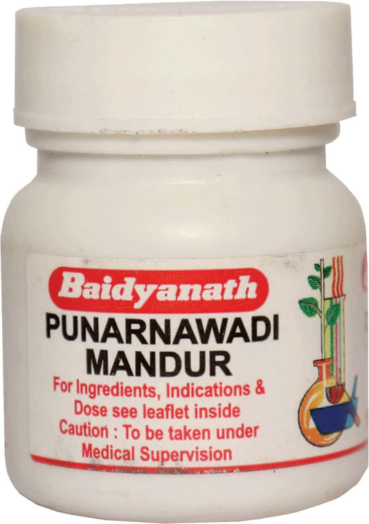 Baidyanath Punarnavadi Mandur – Ayurvedic Tablets for Anemia, Liver &amp; Kidney Health (80 Tablets
